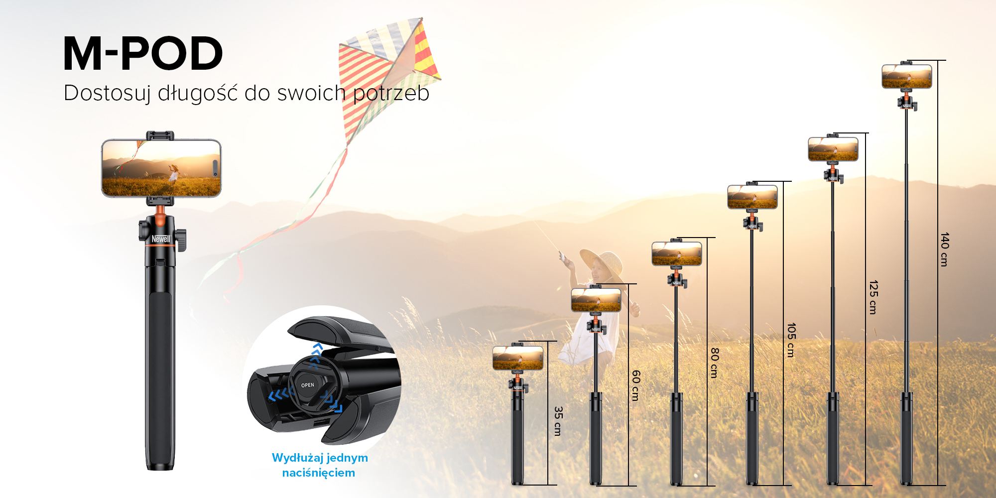 Statyw Newell z funkcją monopodu M-Pod